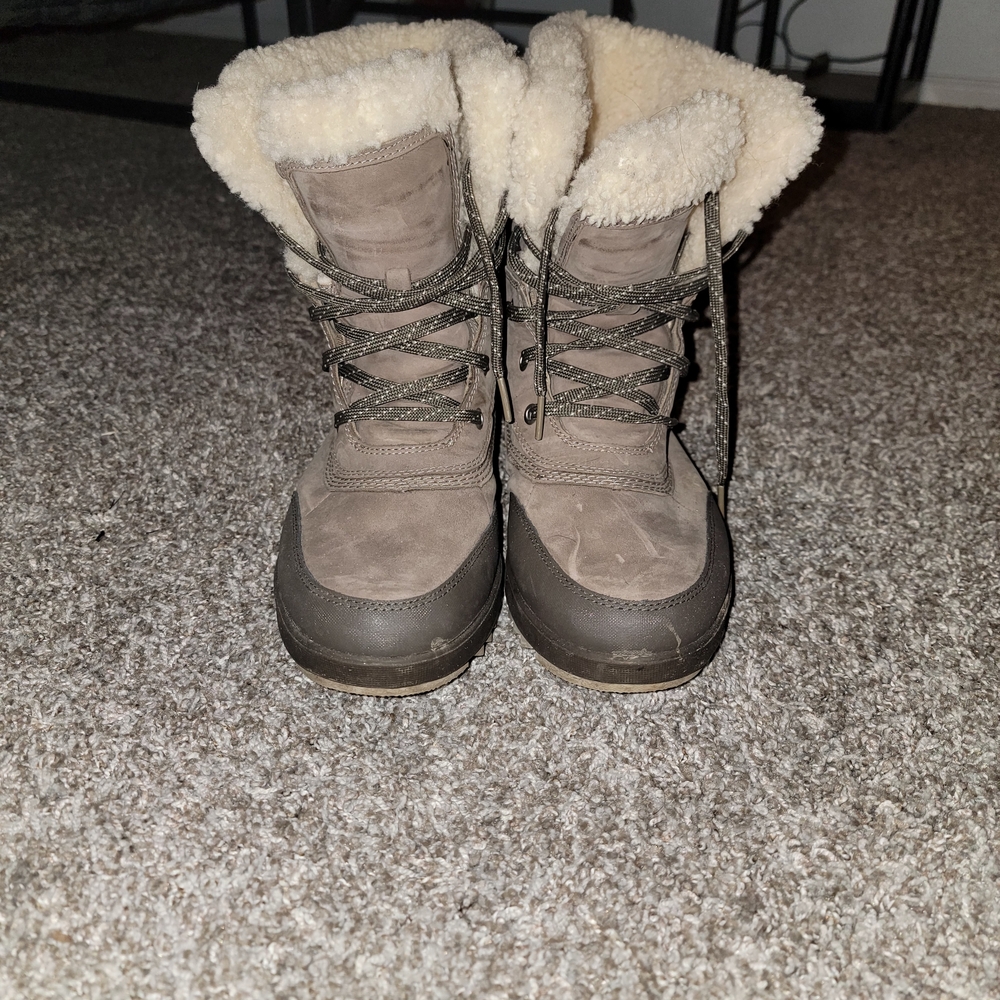 Women's Sorel Tivoli IV Parc Waterproof Winter Lace Up Boot In Taupe